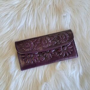 Purple leather wallet from Mexico